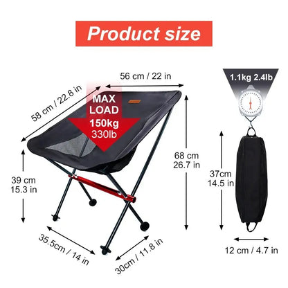 Camping Fishing Folding Chair Tourist Beach Foldable