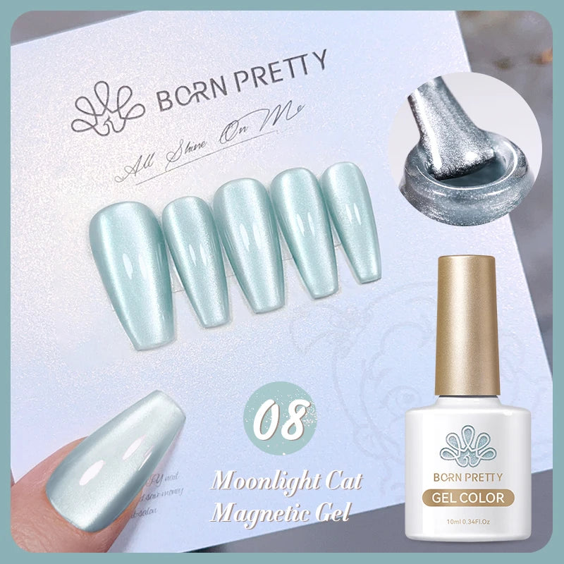 BORN PRETTY 10ml Water Light Cat Magnetic Gel Nail Polish Vernis Semi Permanent Soak Off Crystal Gel Polish For Nails Manicure