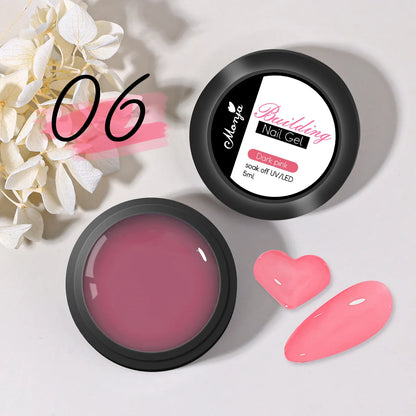 Pink/Clear/White Solid Builder Gel For Nails Hard Gel Extension Builder Nail Gel,Non-Sticky 3D Sculpture Diy Nail Poly Art Gel