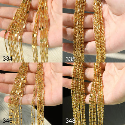 10Pcs/Lot 45cm Stainless Steel Gold Color Chains Necklace For Women