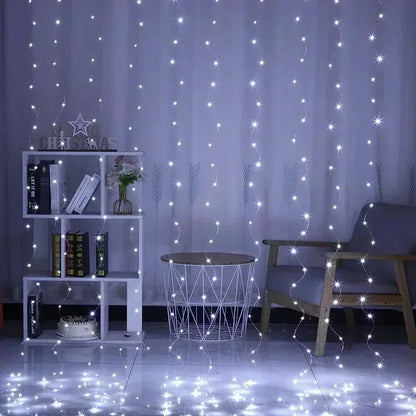 USB Curtain LED String Lights 3/4/6M Remote