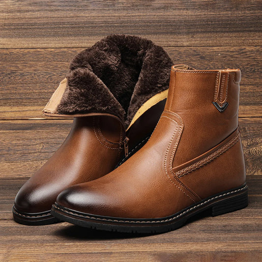 Men Winter Boots Vintage Ankle Warm Men's Winter Shoes