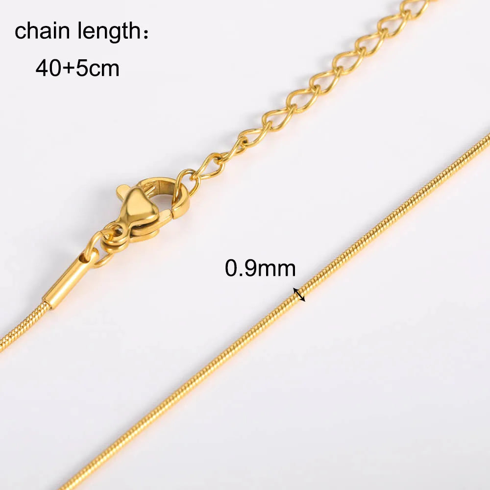 10Pcs/Lot 45cm Stainless Steel Gold Color Chains Necklace For Women