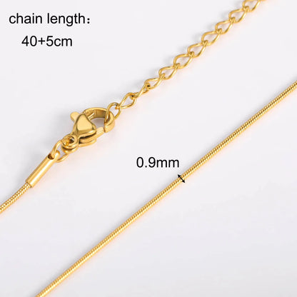 10Pcs/Lot 45cm Stainless Steel Gold Color Chains Necklace For Women