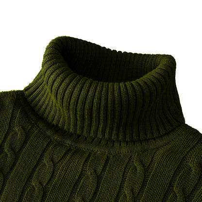 2025 New Turtleneck Sweater Casual Men's Rollneck Knitted Sweater