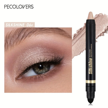 PECOLOVERS Champagne Brown Metallic Eyeshadow Stick - Waterproof, Long-Lasting Glitter Highlighter & Brightening Pencil Crayon