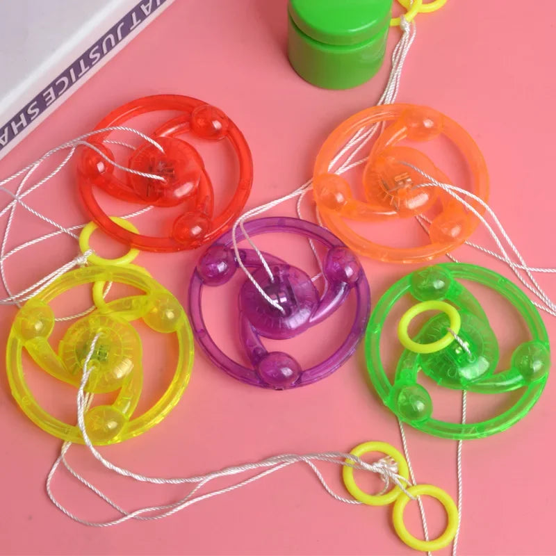 1pcs Kids Creative Bracing Wire Luminous Toy Flywheel Flash Spinning