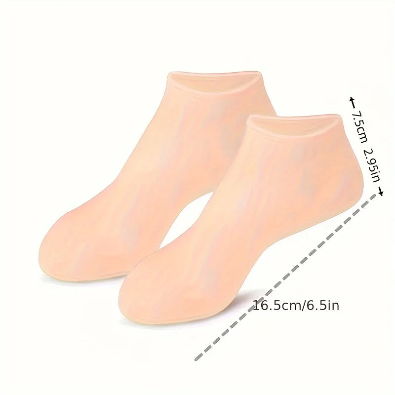 2 Pack Moisturizing Silicone Gel Socks for Dry Cracked Feet