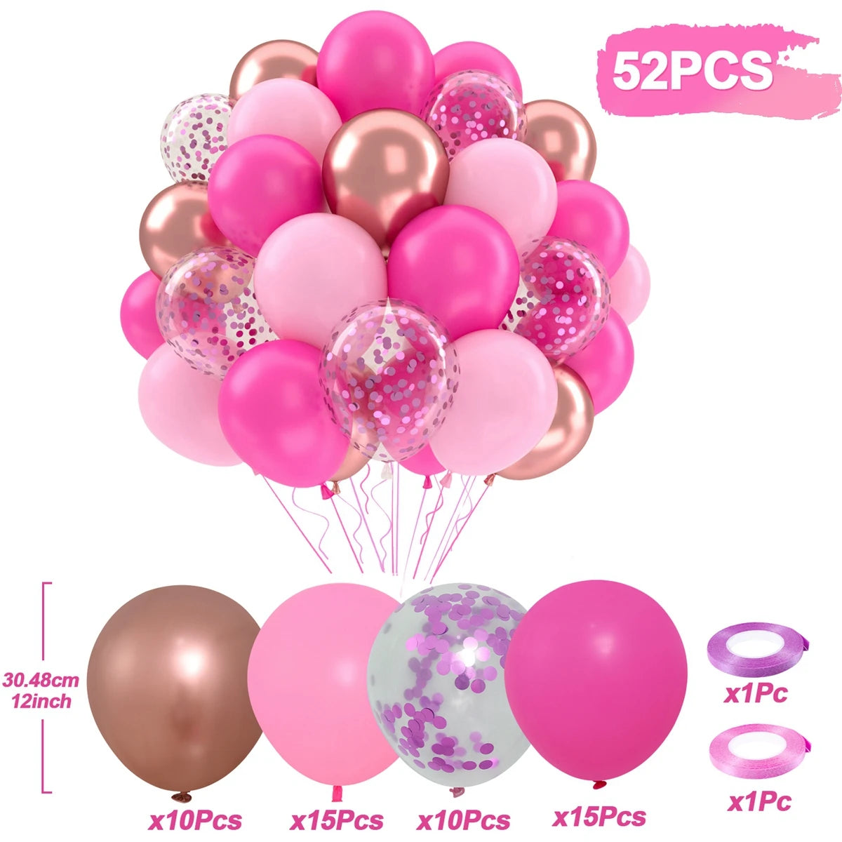 31/36/37/51/101Pcs Metallic Balloons Pearl Latex Balloon Gold Confetti Balloons for Birthday Weddings Baby Shower