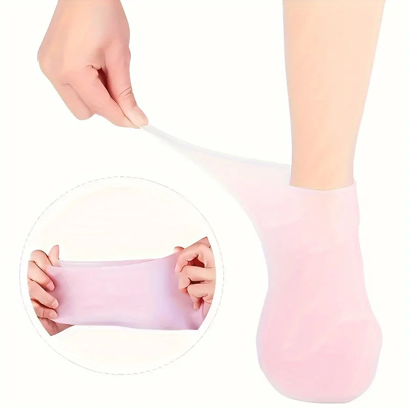 2 Pack Moisturizing Silicone Gel Socks for Dry Cracked Feet