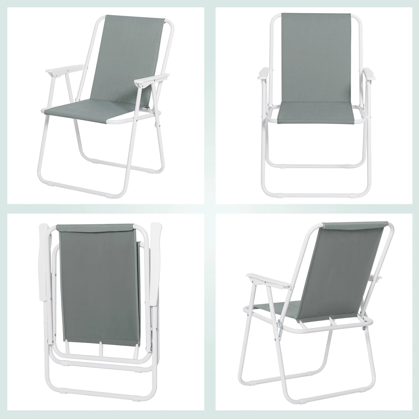 Lightweight Foldable Camping Chair Folding Fishing Chair with Armrests for Beach Garden Patio Outdoor Camping Picnic