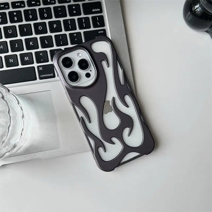 New 3D Flame pattern Hollow Slim Phone Case for iPhone