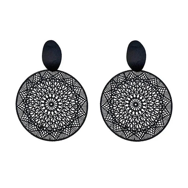 Delysia King 2021 Trendy Black Circle Ear Ring Women