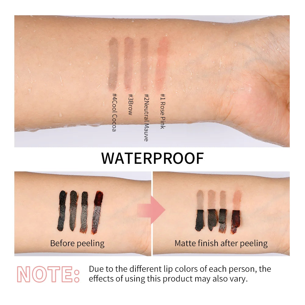 Waterproof Lip Liner Peel Off Tattoo Lipgloss Waterproof Long Lasting Matte Lip Tint Brown Contour