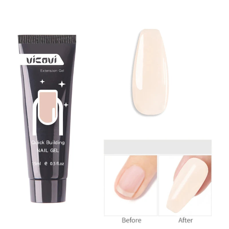 Pink/Clear/White Solid Builder Gel For Nails Hard Gel Extension Builder Nail Gel,Non-Sticky 3D Sculpture Diy Nail Poly Art Gel