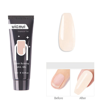 Pink/Clear/White Solid Builder Gel For Nails Hard Gel Extension Builder Nail Gel,Non-Sticky 3D Sculpture Diy Nail Poly Art Gel