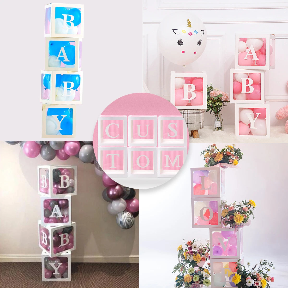 Transparent Balloon Letter Box Baby Shower Decoration Birthday Wedding