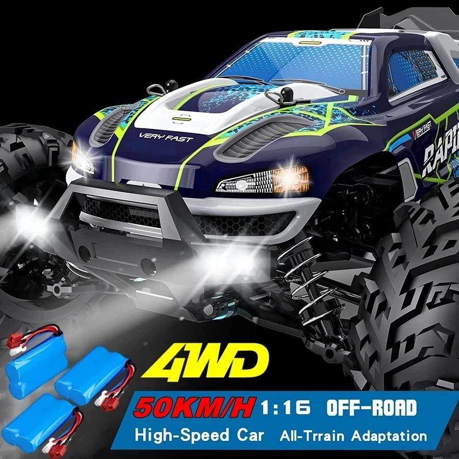 1:16 80km/h Brushless RC Drift Car With LED Lights 4WD Electric High Speed Racing Remote Control Monster Truck for Kids Adults