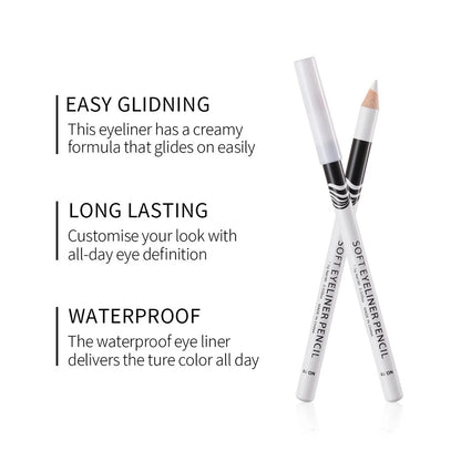 Lasting Soft Gel White Eyeliner Pencil Under Eye Highly Pigmented Waterproof Eyes Makeup Eyeliner Waterproof