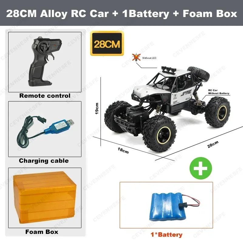 New 4WD RC Cars Off Road Remote Control Cars Radio Buggy Truck Racing Drift with Led Lights RTR Vehicle for Children’s Toy Gifts