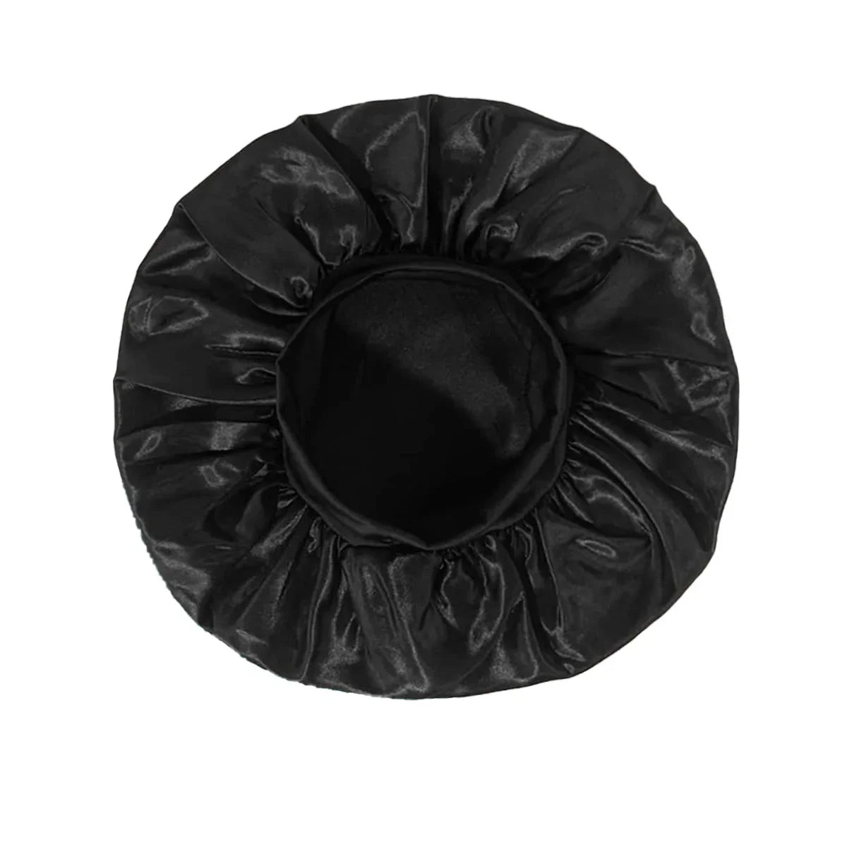 Women Satin Bonnet Hair Bonnet for Sleeping Hair Care Silk Bonnets Solid Wide-brimmed Sleeping Hat with Elastic Soft Band