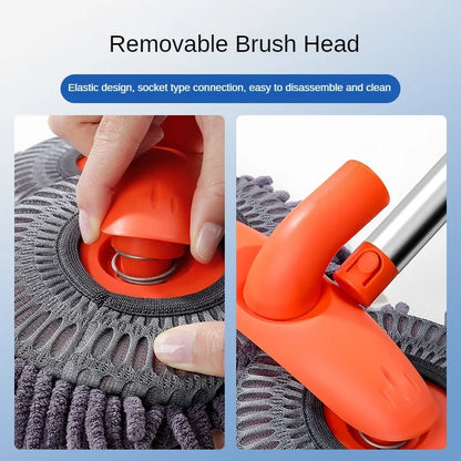 LEIBOO Car Cleaning Brush Washer Mop Chenille Brush Double Brush Head Roof Window Cleaning Mop Three-Section Telescopic Wash Mop