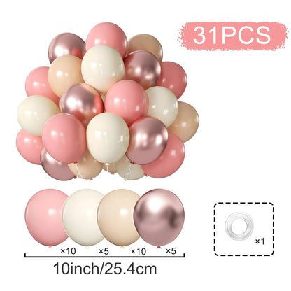 31/36/37/51/101Pcs Metallic Balloons Pearl Latex Balloon Gold Confetti Balloons for Birthday Weddings Baby Shower