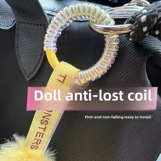 Labubu Anti Drop Buckle Silicone Rope Keychain Protection Ring Colorful Winding Fixed Anti Drop