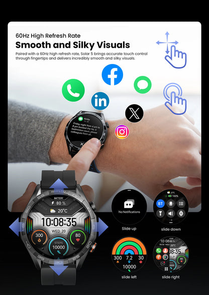 HAYLOU Solar 5 Voice Calling Smartwatch 1.58'' AMOLED Display 60Hz Smart Watch