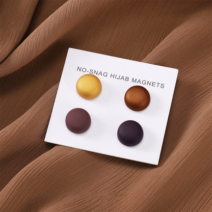 8pcs / Card Matte Magnet Hijab Pins Magnetic Brooch Headscarf Women Shawl Strong Magnetic Button Headscarf Accessories Mix Color
