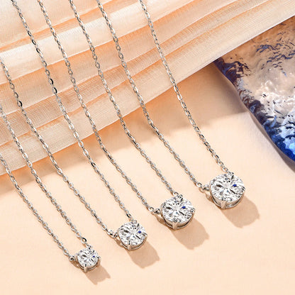 Luxury Moissanite Diamond 6.5mm 1CT Necklace For Woman