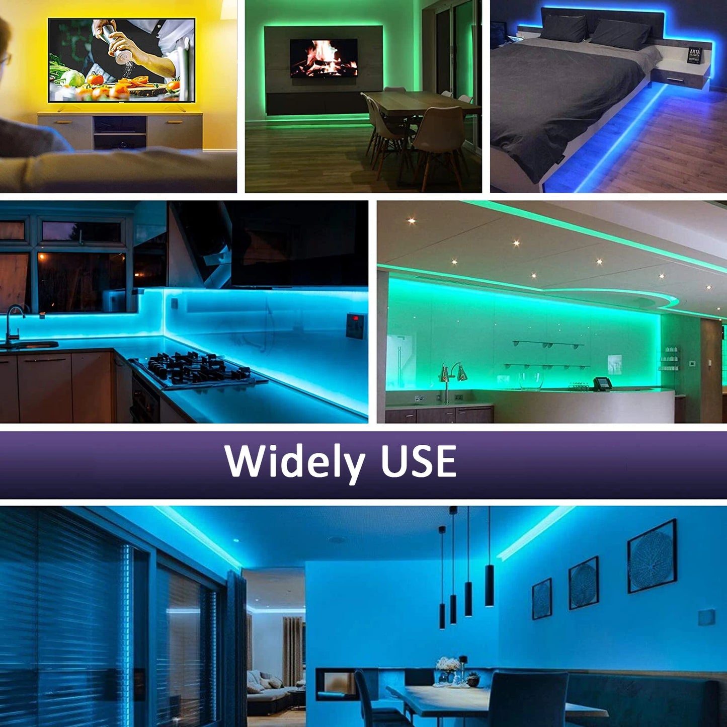 Smart Wifi Led Strip Lights RGB Led Tape Tuya Smart Life App Controlled, work with Alexa Google Home, for Party Room Decor