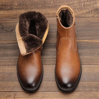 Men Winter Boots Vintage Ankle Warm Men's Winter Shoes