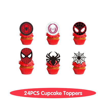 Spiderman Birthday Decoration Tablecloth Paper Cups Plates Backdrop