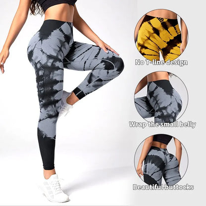 Seamless Leggings for Women Fitness Yoga Pants High Waist Tie Dye Legging s
