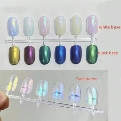 6pcs Shimmering Aurora Nail Powder - Multichrome Metallic Mirror Effect, Chameleon Gel Polish - Transforming Holographic