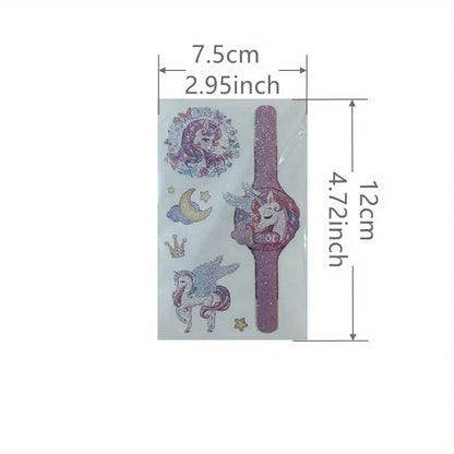 14 Sheets Glittering Unicorn Tattoo Stickers for Personalized Decoration, Temporary Tattoos for Children Kids