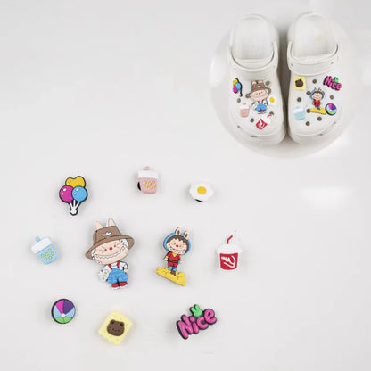 Jibbitz Cute Vibrant Cartoon Shoe Charms Set Fashion PVC DIY Accessories for Men & Women Parties & Birthday Gifts