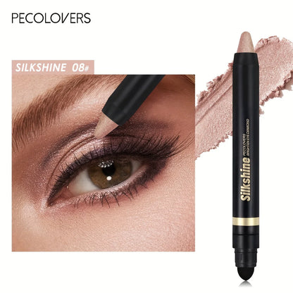 PECOLOVERS Champagne Brown Metallic Eyeshadow Stick - Waterproof, Long-Lasting Glitter Highlighter & Brightening Pencil Crayon
