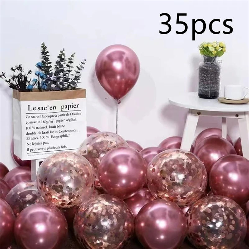 16pcs Black Metallic Sequin Balloons for Birthday Wedding Graduation Party