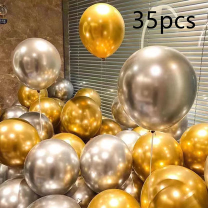 16pcs Black Metallic Sequin Balloons for Birthday Wedding Graduation Party