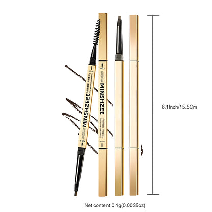 Waterproof Matte Eyebrow Pen Makeup Double Head Lasting Brown Non-Smudged Eye Brow Pencil Tint with Brush Cosmetics