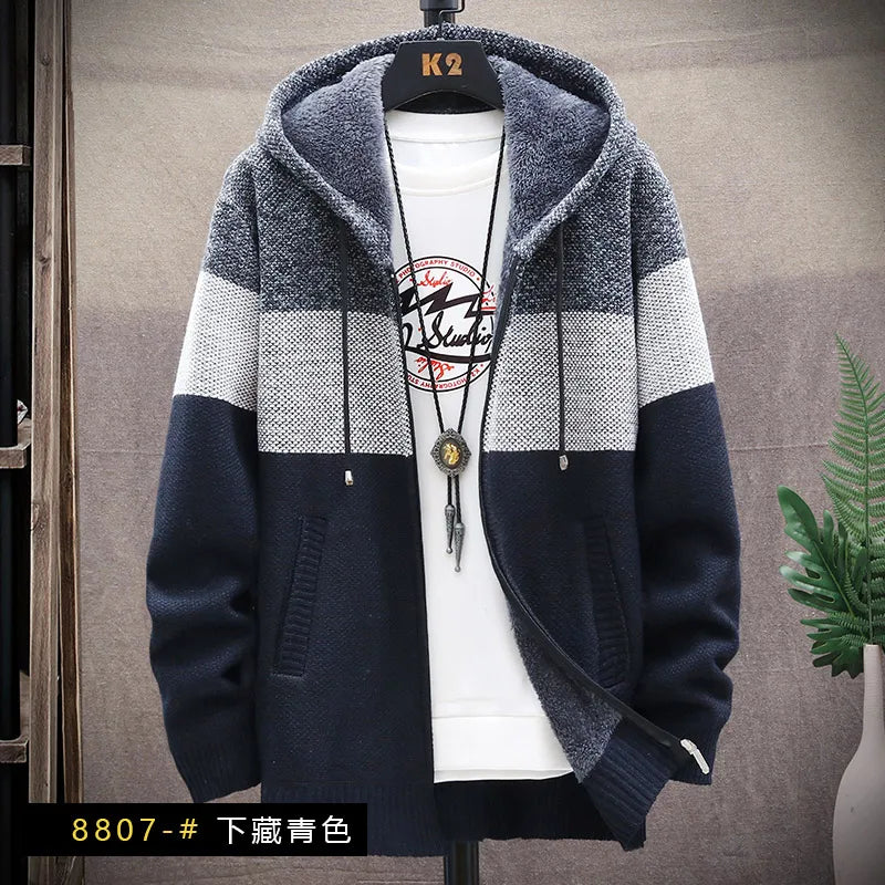 2025 Autumn Winter Cardigan Sweater Men Fleece