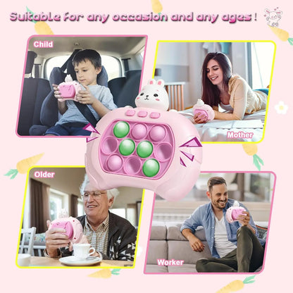 Electronic Quick Push Bubble Game Handle Toys Pop Up Light