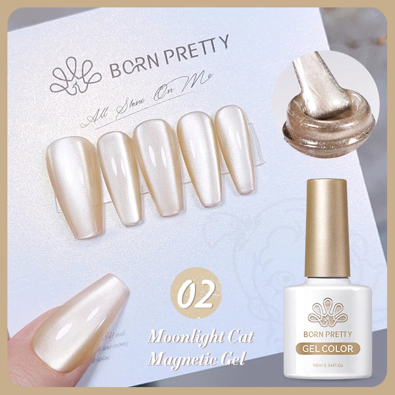 BORN PRETTY 10ml Water Light Cat Magnetic Gel Nail Polish Vernis Semi Permanent Soak Off Crystal Gel Polish For Nails Manicure