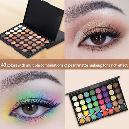 40 Colors Glitter Eyeshadow Palette Matte Waterproof Long Lasting