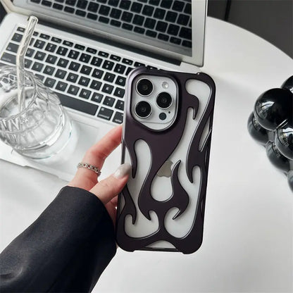 New 3D Flame pattern Hollow Slim Phone Case for iPhone