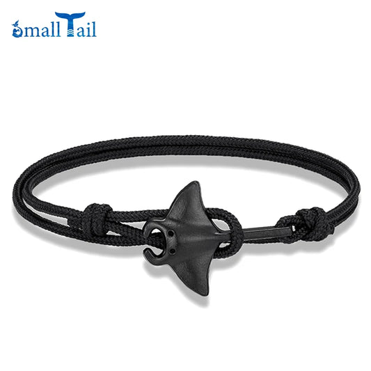 Ocean Animals Cute Manta Ray Bracelet Men Women Adjustable Paracord Rope Couple Bracelets Summer Beach Surfing Party Bangle Gift