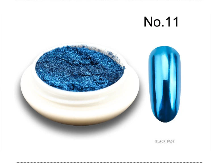 1Jar Metallic Mirror Chrome Nail Powder Holographic Laser Silvery Golden Nail Rubbing Glitter Pigment UV Gel Polish Mirror Powde