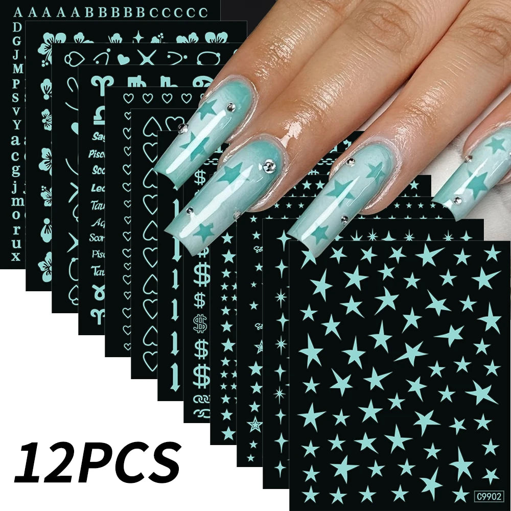 12sheet Cartoon Stitch Angel Nail Stickers Set Multiple Action Kawaii Stitch Nail Art Decals Adhesive Kids Manicure Decorations
